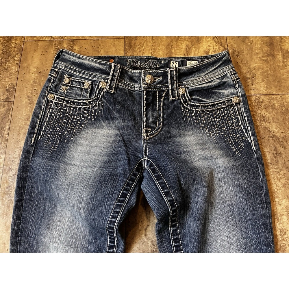 Miss Me Jeans Womens 27 Blue Jeweled Embroidered JY5014398 Bootcut Western